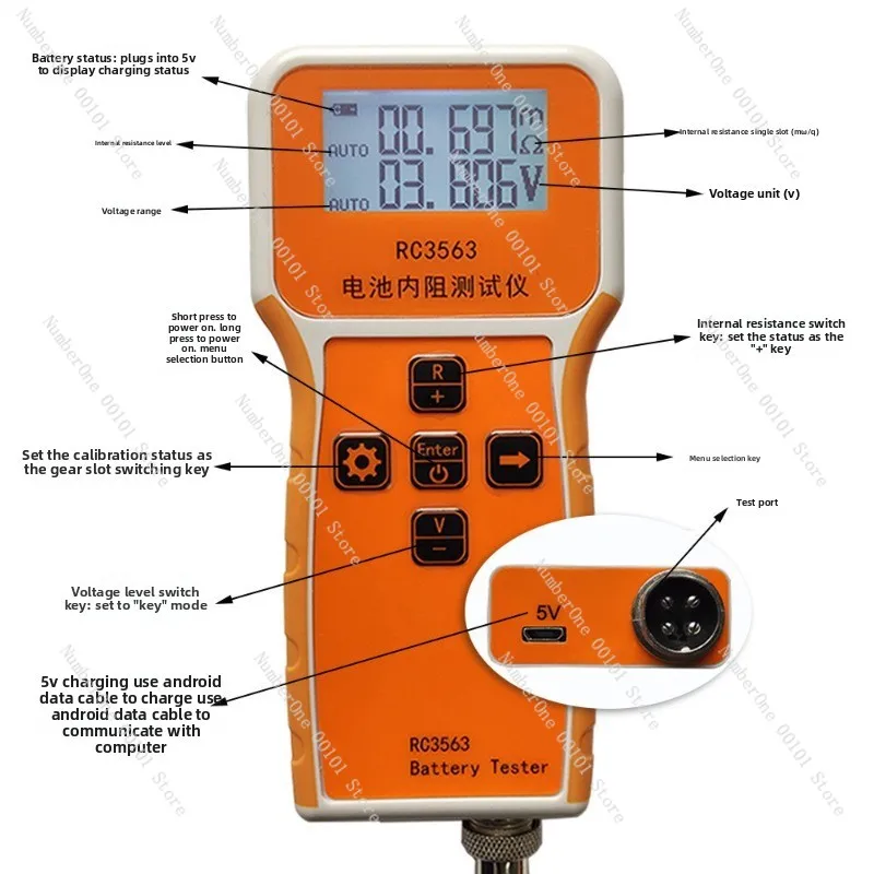 High-precision RC3563 Tester - 18650 Lithium Battery/LiFePO4 Battery Internal Resistance Voltage Detection Precision