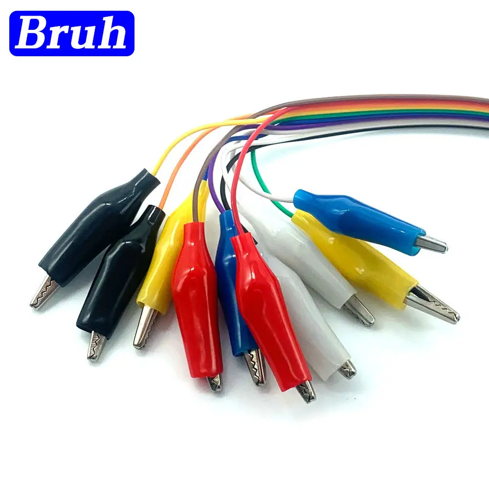 20cm 30cm 10pin Double-end Alligator Clips jump Wire Male Female Crocodile Clip Test Lead Jumper Wire Line Cable DIY Connection