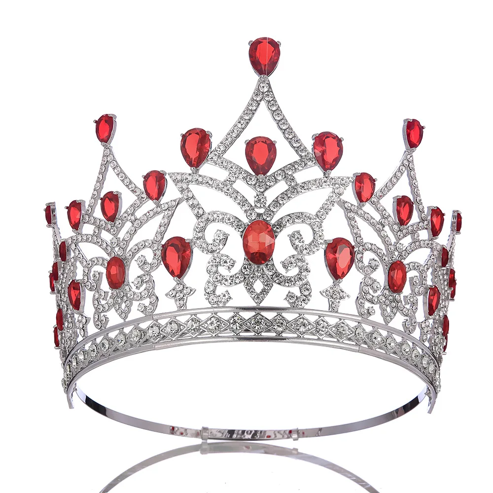 Levmoudr Hair Jewelry Accessories Baroque Queen Crystal Crowns Tiaras Wedding Crown Headwear Rhinestone Bride Headdress