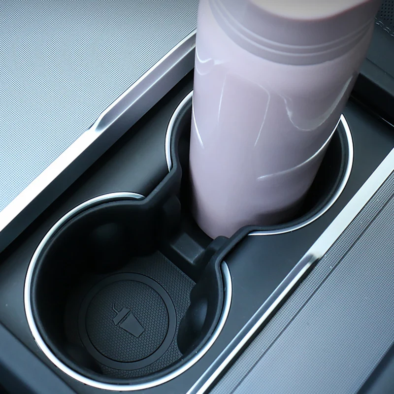 For Tesla Model 3 Highland 2024 Water Cup Holder Insert Center Console Organizer TPE Storage Box Model 3Highland Car Accessories