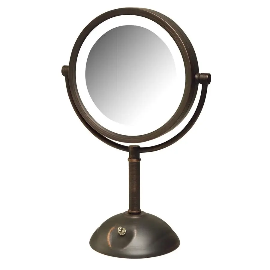 Miroir de maquillage éclairé avec grossissement 1X et 8X Miroir de maquillage en bronze modèle HL8808BZL