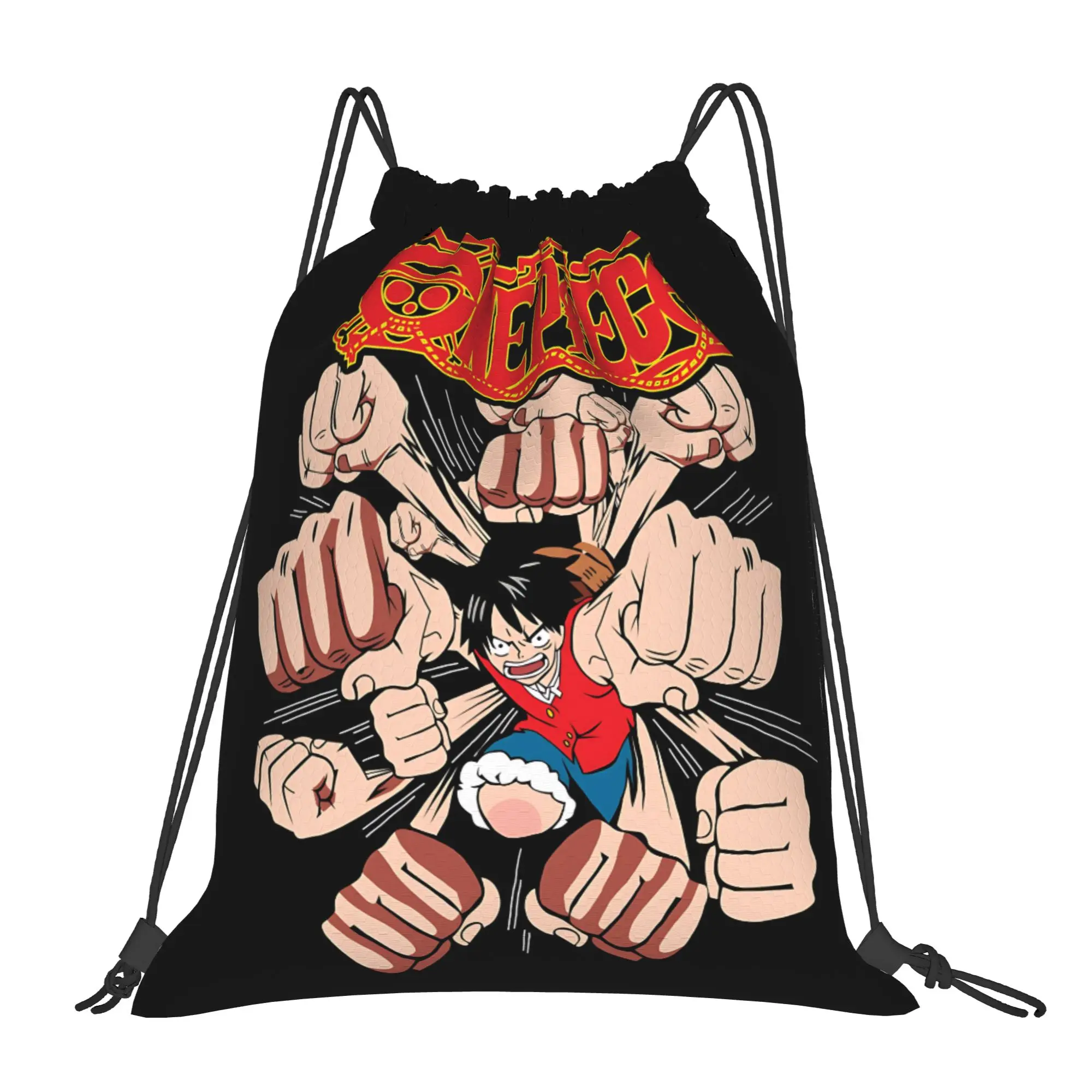 For travel Pouch One Piece Anime Luffy  Kawaii Drawstring Bags School Shoe Clothes Storage Multi-function Teen Portable Rucksack