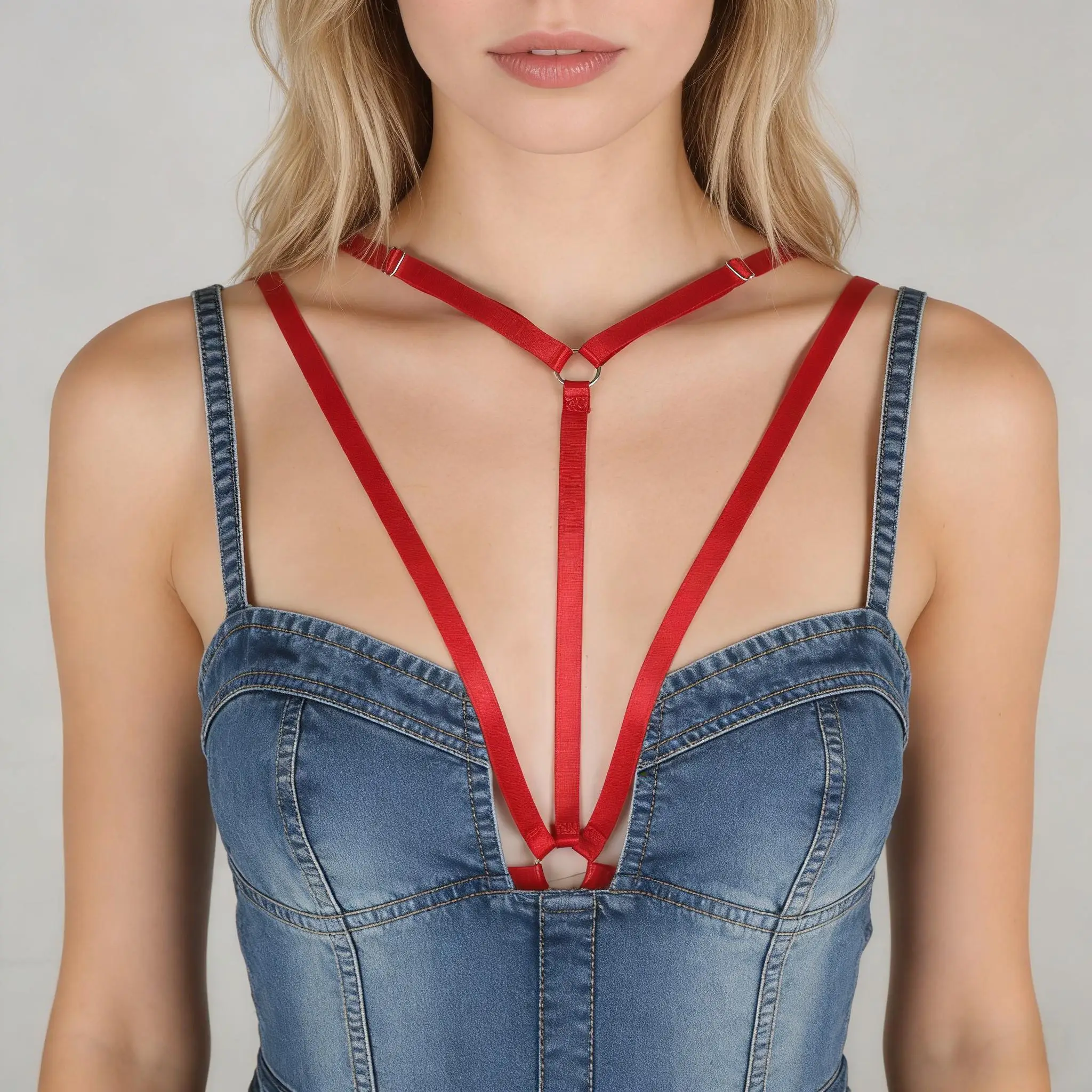 Gothic Harness Belt with Rivet Details-Black Crisscross Design for Women, for Casual, Party, or Valentine’s Day Gift