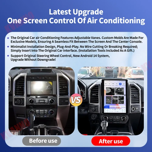 Imagen 2 del producto Radio estéreo para coche Carplay Android 15 de 14,5 pulgadas para sistemas de coche inteligentes Ford F150 2015 2016 2017 2018 2019 2020 2021 2022