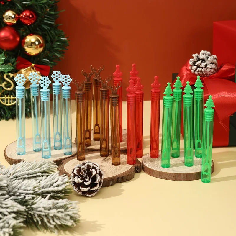 10/20Pcs Christmas Bubble Wands Soap Bubble Tube for Christmas Party, Christmas Toys Gift for Girls Boys Kids Toddler Adults