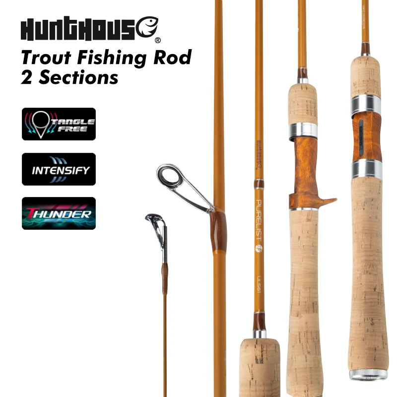 Hunthouse UL Forellen-Angelrute Guide Spinning Casting Ultra Light Lure WT 0,2-0,8g 0,8-6g 1,65m 1,75m 1,85m Kohlefaser 0,7/0,8mm Top Bass