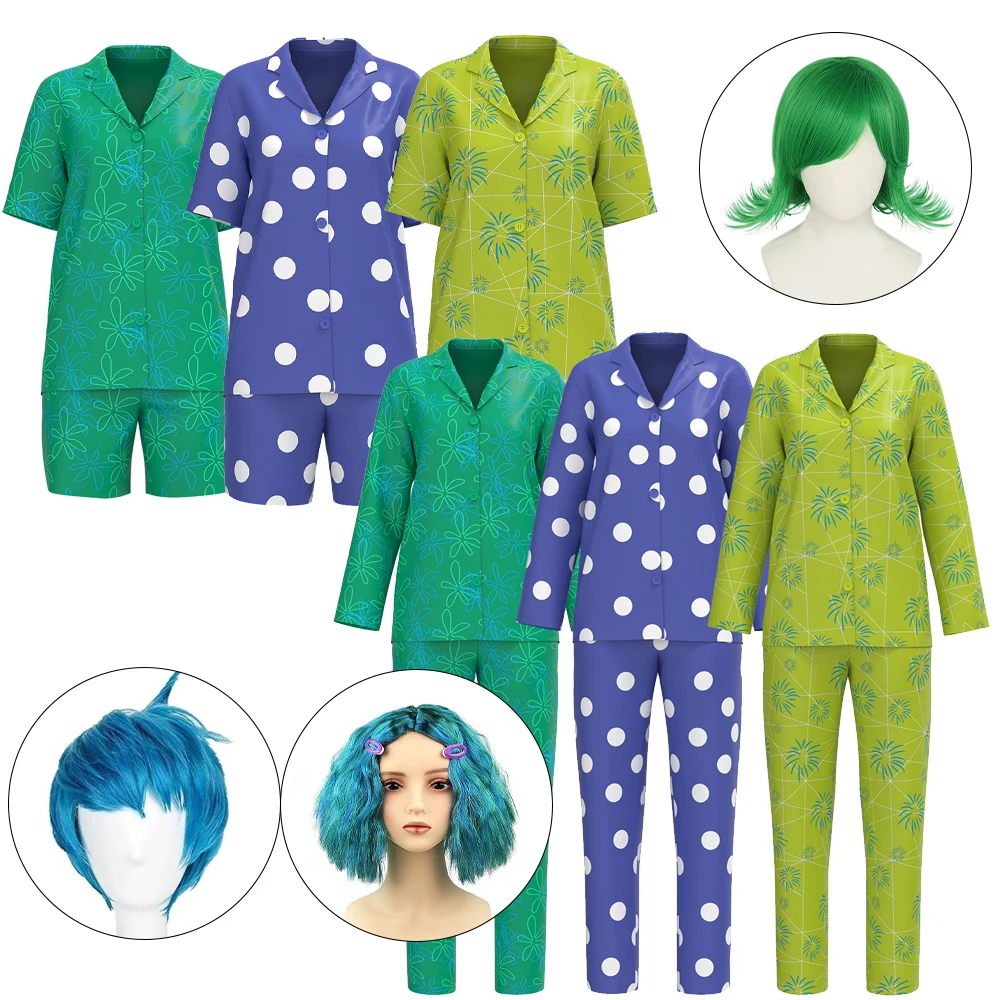 

Anime Movie Joy Envy Disgust Cosplay Costume Inside 2 Disguise Full Set for Kids Adult Halloween Carnival Party Clothes RolePlay
