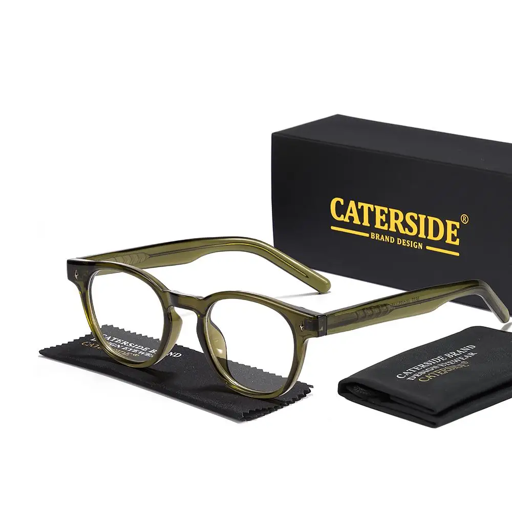 CATERSIDE Retro Herren-Brillenhalter Tr-90 Quadratische Modische Anti-Blaulicht-Brille Damen Business Freizeit Urlaubsgeschenk Brille – Detail 13