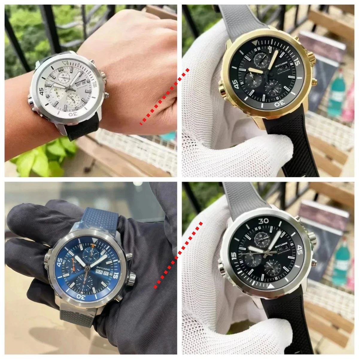 

A81 Store 44MM Special External Rotating Bezel High Quality Grey Dial Men's Full Function Quartz Chronograph Watch