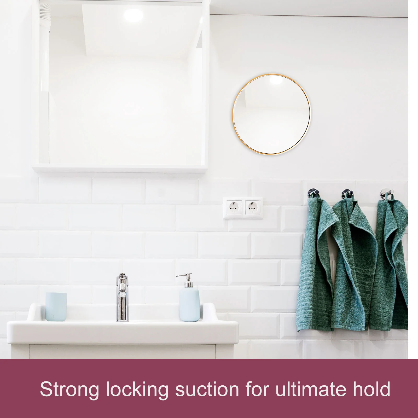 

Bathroom 20x Magnifying Mirror Suction Cup High Definition Clear Reflection Travel Gift Elegant Color Match Furnishing