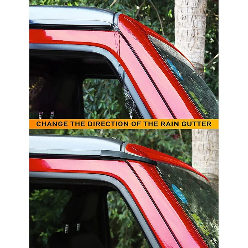 Upgraded Version Rain Gutter Extensions, Rain Groove Diverter, For 2011-2017 Jeep Wrangler JK JKU