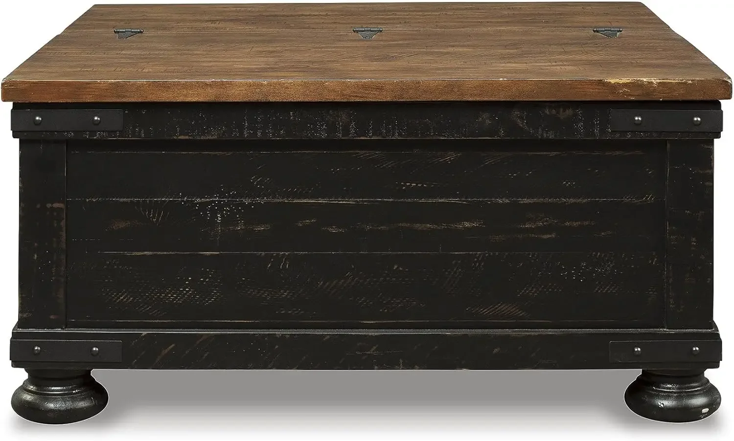 [New Arrival!]Valebeck Farmhouse Lift Top Coffee Table with Storage, Distressed Brown & Black Finish