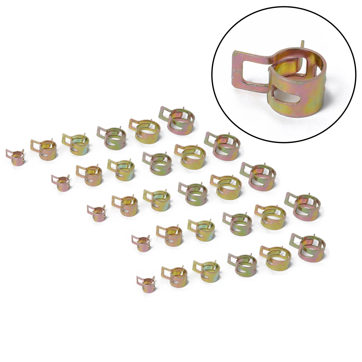 

Clamps 6Mm 9Mm 10Mm 12Mm 14Mm 15Mm Spring Steel For Automotive Fuel Line Water Pipe Air Silicone Tube Hose Clip Clamp