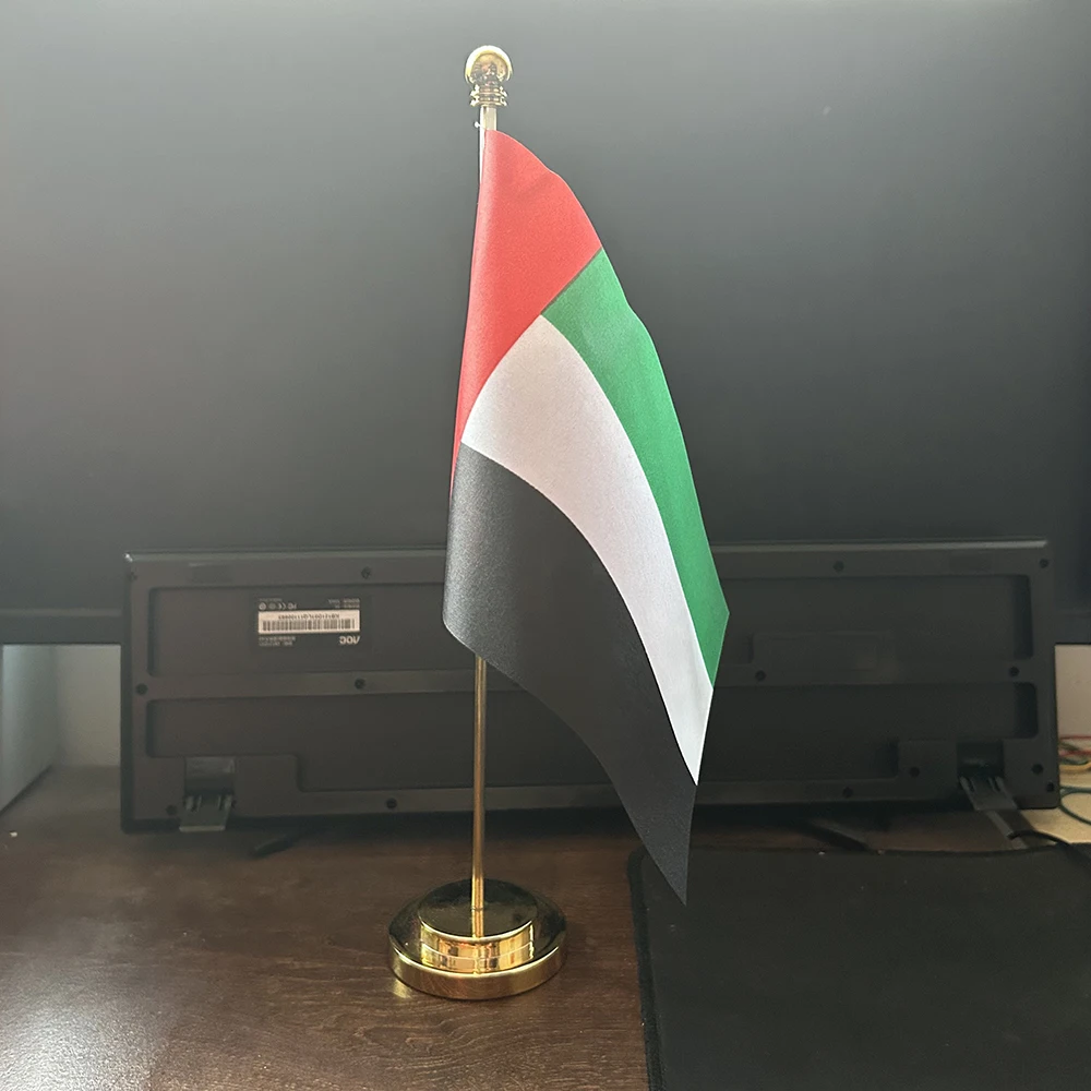 (SKY FLAG)Office Desk Flag Of UAE flag 14x21cm polyester United Arab Emirates National Flag Country Banner Desk Ornaments Flags