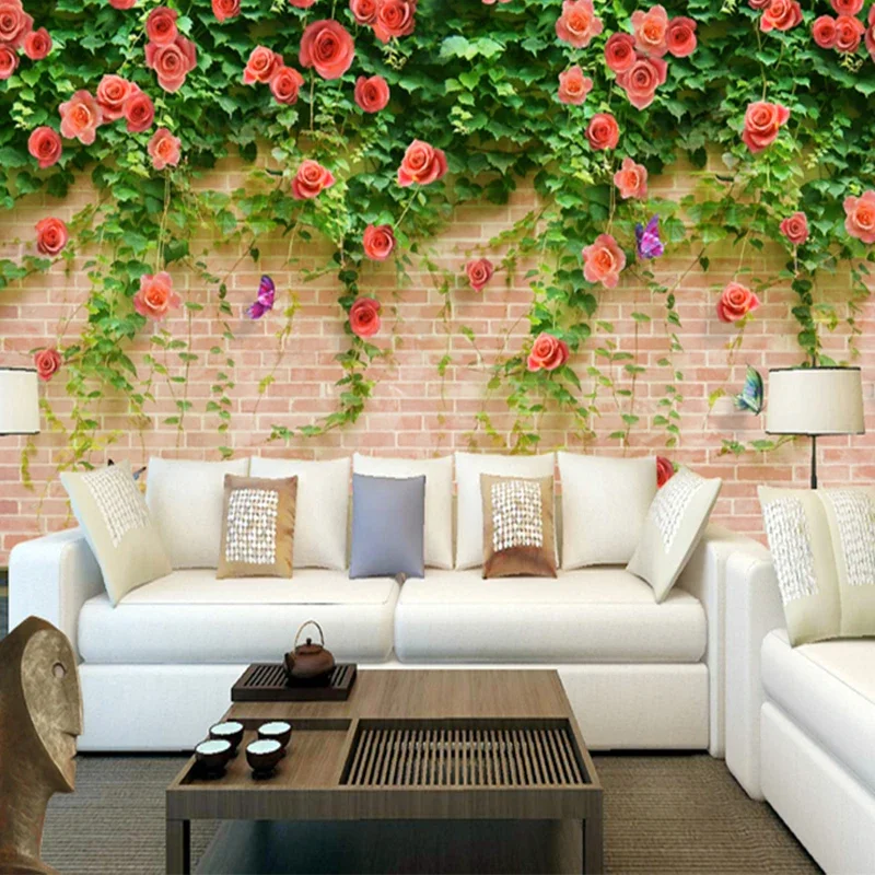 Custom Photo Wallpaper 3D Stereo Rose Flowers Murals Living Room TV Sofa Bedroom Home Decor Background Wall Painting Fresco