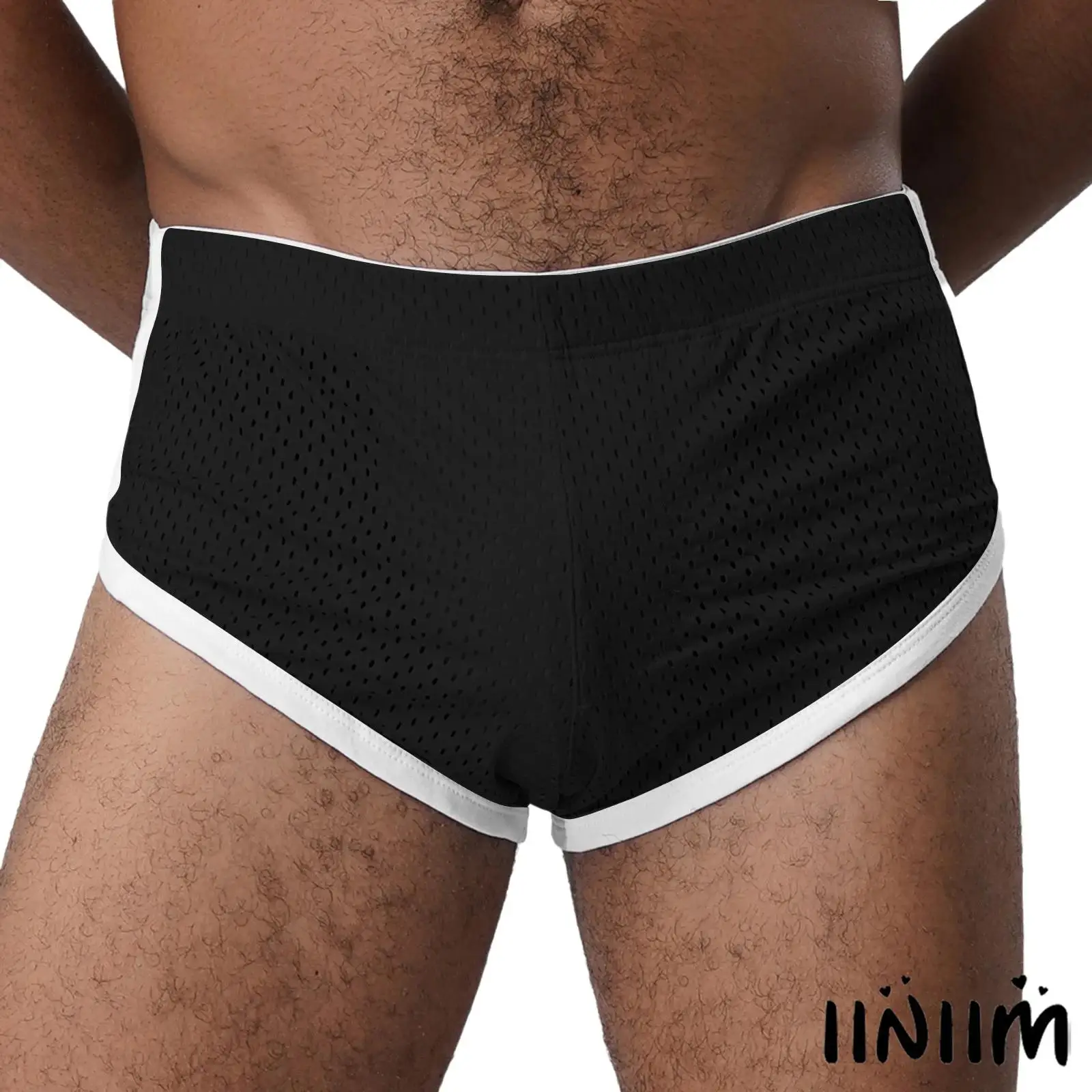 

Ultra Light Mens Workout Boxers Breathable Mesh Sweat Wicking Quick Dry Trims Stretch Elastic Waistband Sports Wear Activewear