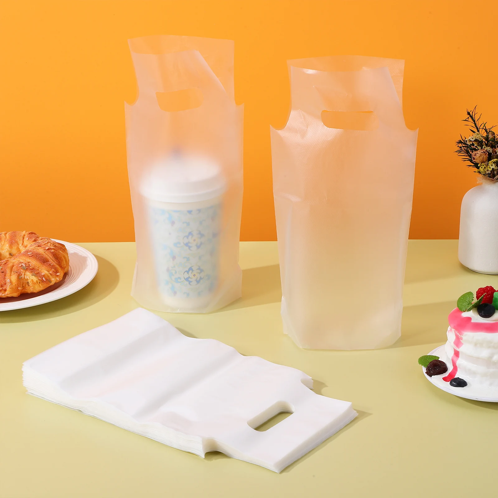 

500pcs Liquid Drinking Reusable Cup Disposable Takeout Portable Beverage Tea Holder Disposable Packaging