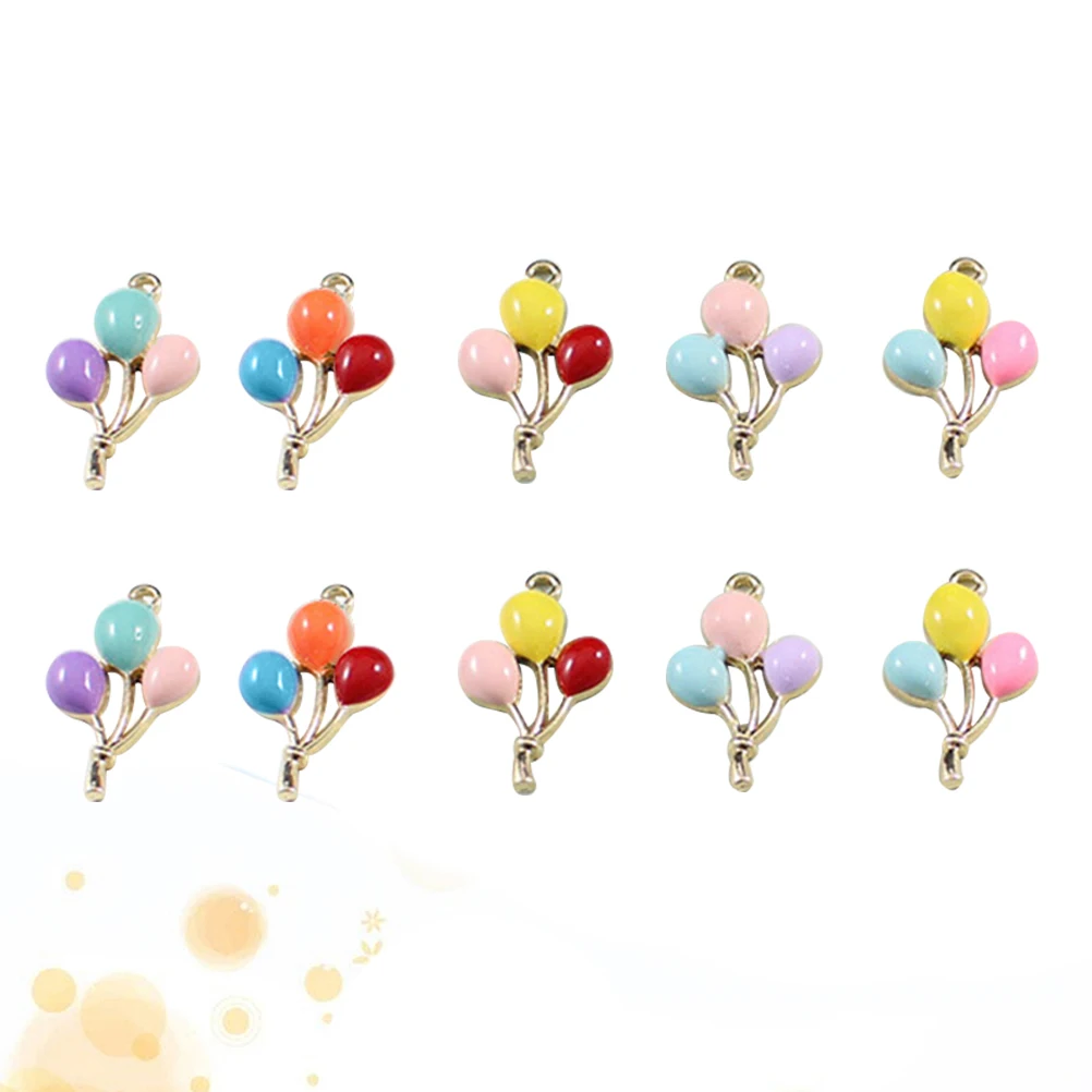 

10pcs Colorful Balloons Pendant Alloy Diy Jewelry Accessories For Necklace Bracelet Keychain Making Durable Craft Repair