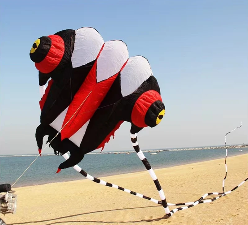 Grand cerf-volant trilobites volant pour adultes, cerf-volant professionnel gonflable, toupie avec corde, jeu de plein air ultra grand