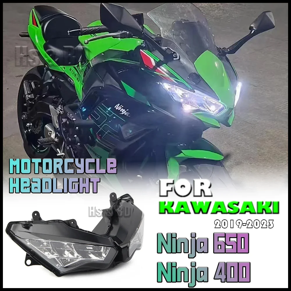 Motorcycle headlight For Kawasaki Ninja 650 Ninja650 2020-2023 Front Headlight Lamp Assembly Lens HeadlLamp LED spotlights