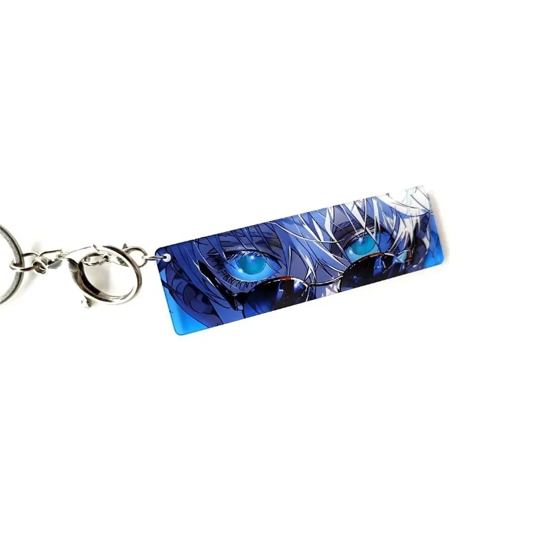 Gojo Satoru Eye Men Anime Keychain Women Jujutsu Kaisen Key Chain Group Photo Card Bags Keyring Pants Pendsnt Kids Friends Gift