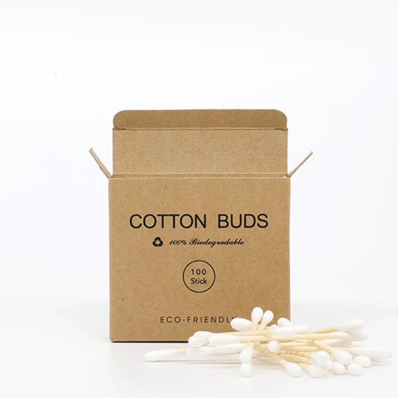 AYMR-500Pcs cotonete de cabeça dupla cotonete de bambu varas descartáveis botões de algodão para beleza maquiagem nariz orelhas limpeza