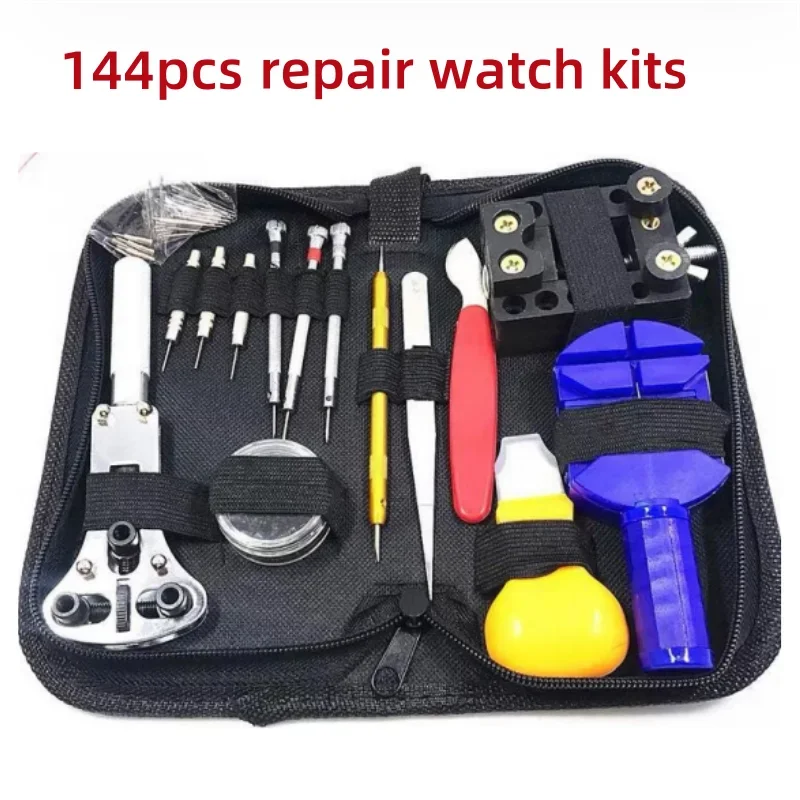 

144pcs Watch Repair Kit Watchmaker Back Case Remover Opener Link Pin Spring Bar Case Opener Professional Repair Tool Parts Set