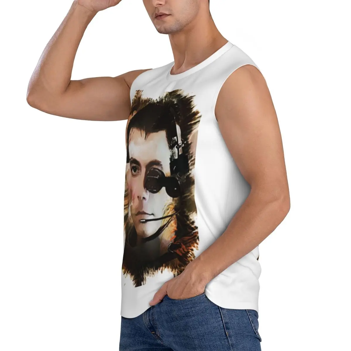 Universal Soldier Jean Claude Van Damme Men Sleeveless Tank Tops Quick Dry Breathable Gym Fitness Running Summer Sport Vest