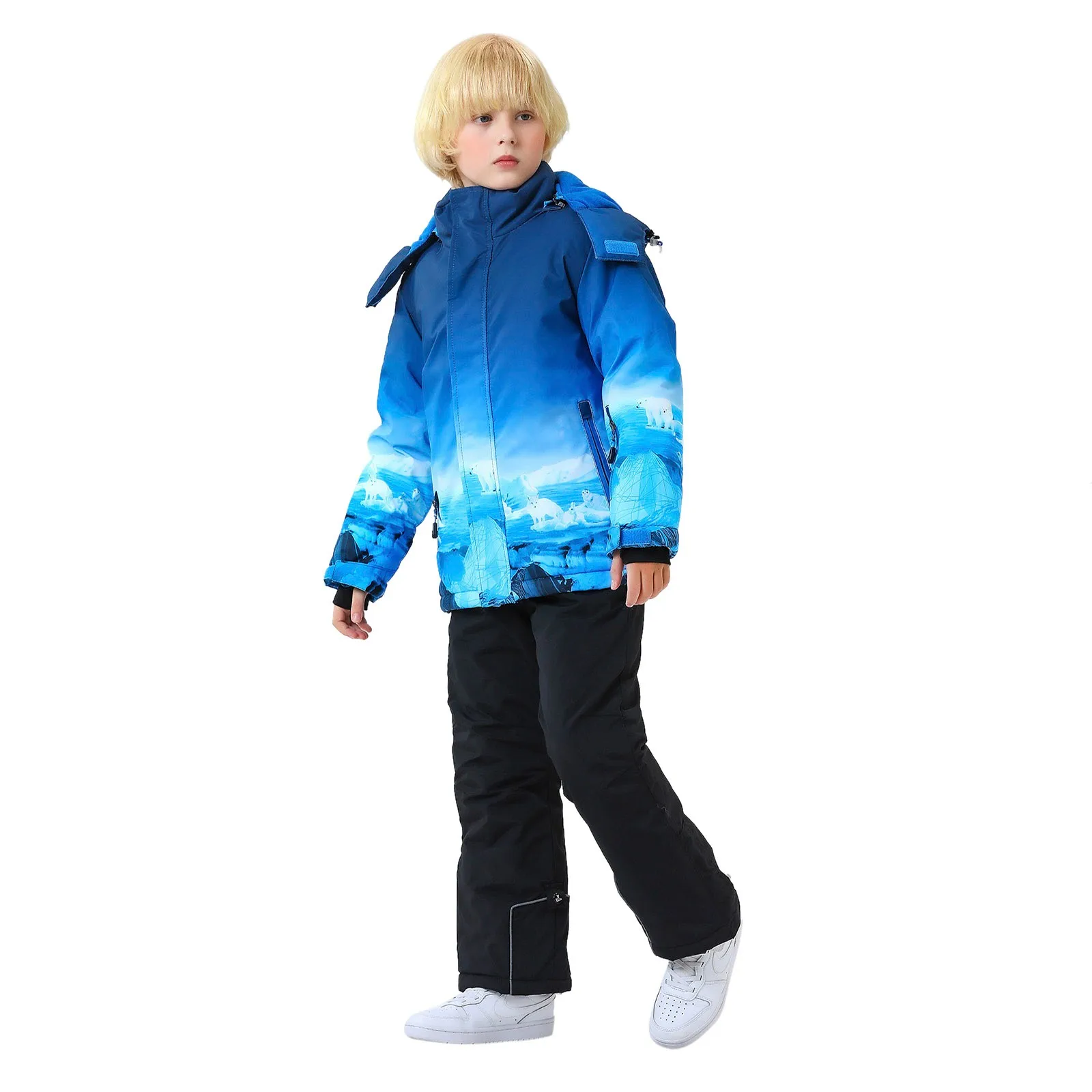 Children Ski Jacket Coat Boys Girls Outdoor Thickening Waterproof Windproof Snowboard Cotton-pad Warm Fleece Snow Clothes Kids