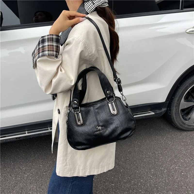 

2025 Hot Sale Bags for Women Commute New Shoulder Bags PU Large Capacity Tote Bag Solid Color Zipper Casual Versatile