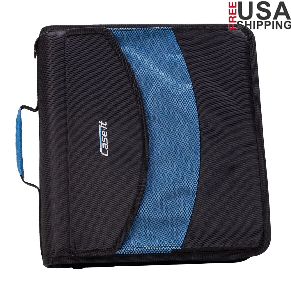 

Dual 1.5 Inch D-Ring Zip Binder with Shoulder Strap Pencil Pouch Secure Storage 600 Sheets Organization and Protection