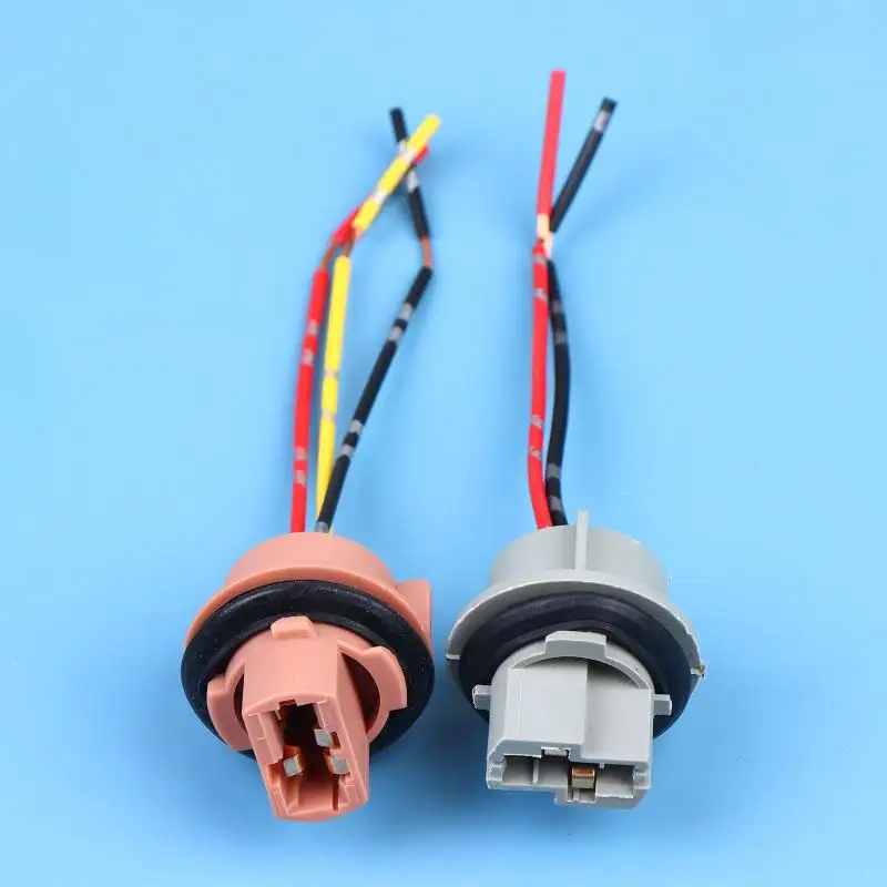 Car T20 7443 7440 Lamp Socket Adapter 2Pcs W21/5W W21W Female Plug Brake Reverse Light Turn Signal Headlight Wiring Accessory