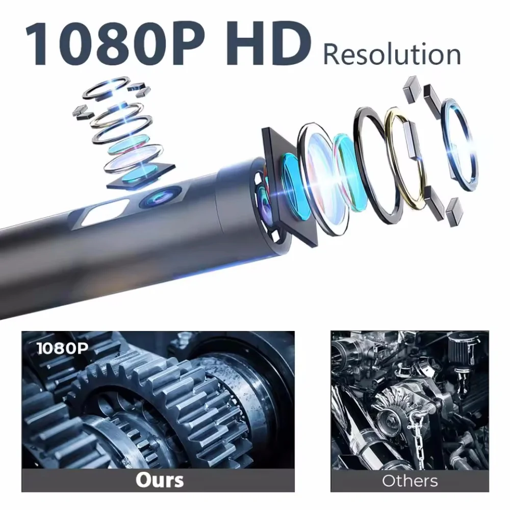 8mm 1080P Endoscope Automotive Boroscope Inspection Device Camera For Apple Iphone IOS Smart Phone Android Type C Cars Mobile - view 5