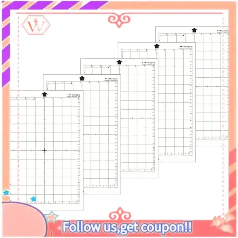 

AT84-Коврик для резки 12X8 дюймов, ПВХ, стандартная ручка, клейкая подушечка для резки, аксессуары, нескользящая вязкость, средняя сетка, 5 шт.