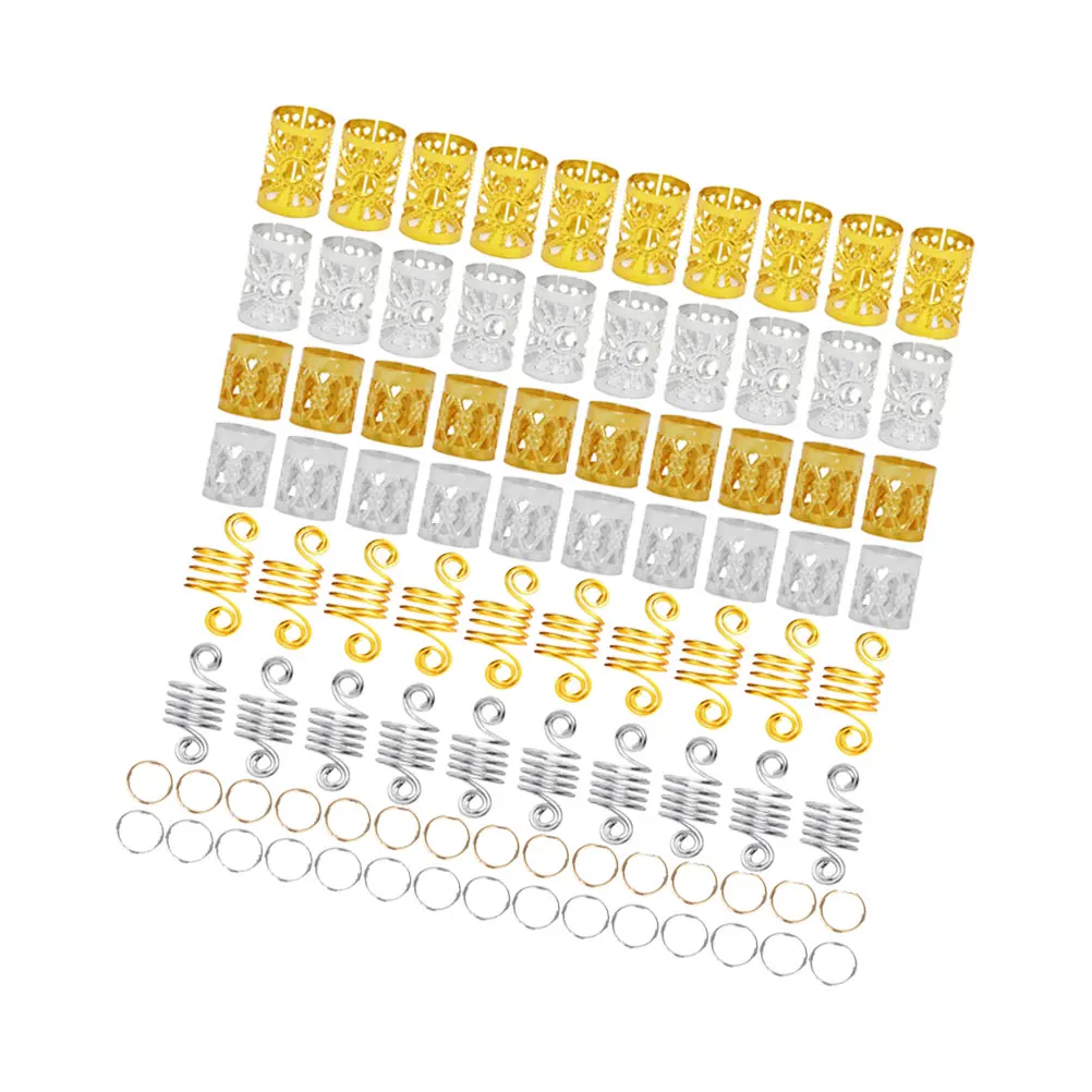

90pcs Hollow Dreadlocks Metal Hair Cuffs Braiding Beads Accessories Lightweight Filigree Tubes For Women Men Fashion
