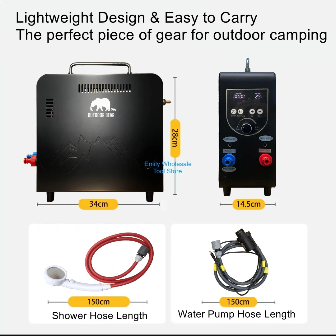 Outdoor Portable Water Heater, Handheld Gas Water Heater, Water Heater for Camping and RVs