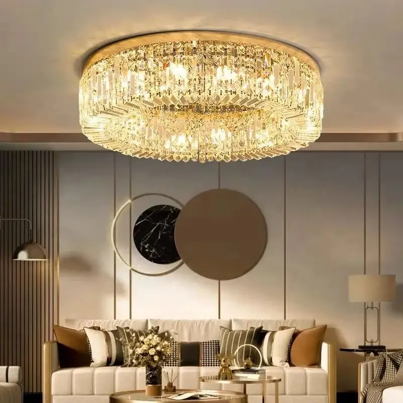 

Luxury Gold Crystal Ceiling Light For Living Dining Bedroom Ceiling Chandelier Indoor Lighting Pendant Lamp Home decor furniture