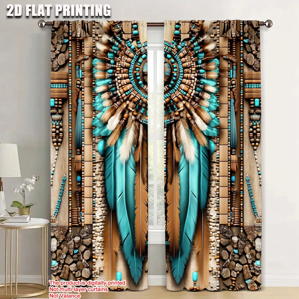 

2pc, Window Treatment Curtains bohemian (4) Versatile 100% Polyester,Without Electricity Birthday Party for Room, Parties