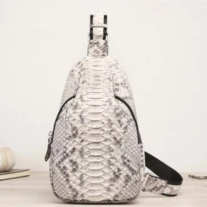 kafandi  python skin multi-functional men chest bag mensingle shoulder bag small backpack cross-body bag men chest bag