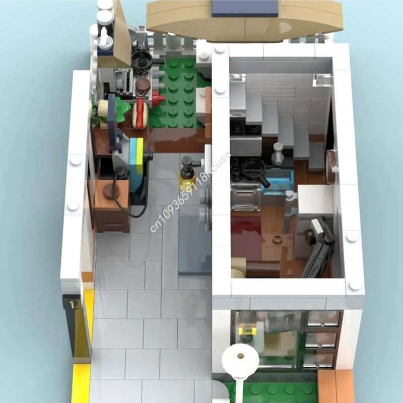 932 stks MOC 1 Residentiële Rij Modulaire Bouwstenen Master Serie Collector Editie Model DIY Onderwijs Monteren Kerstcadeau