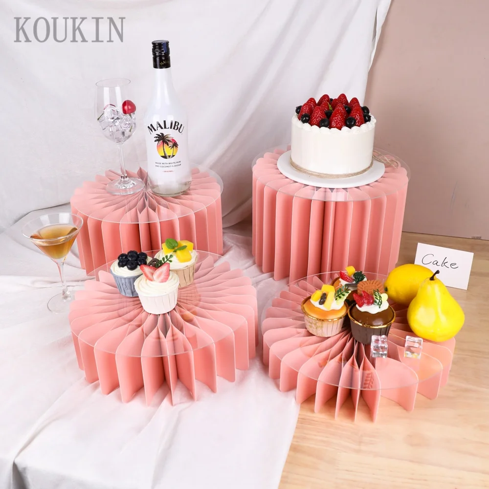 Folding Cylinder Pedestal Stand for Party Decorations Height Sturdy Column Display for Wedding Birthday and Event Centerpieces