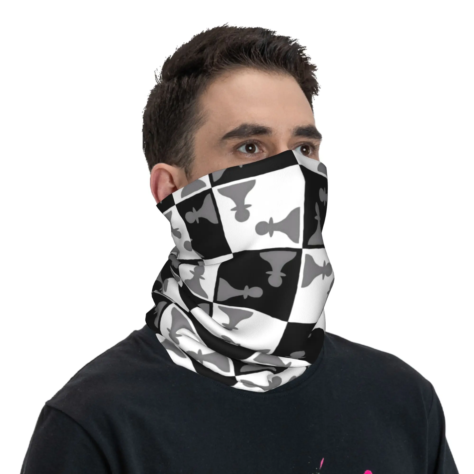 

Шахматные фигуры на борту, бандана, гетры на шею, маска с принтом, шарф, теплый велосипедный шарф, унисекс для взрослых