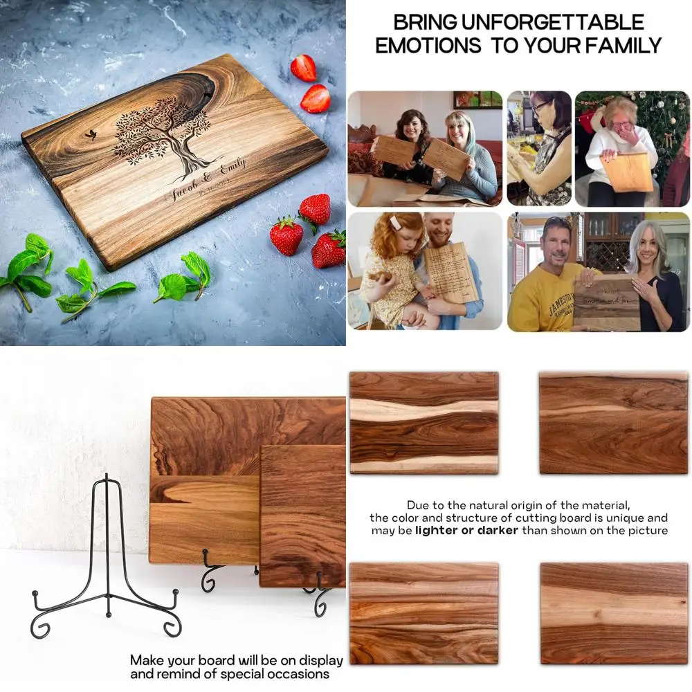

8x12 engraved walnut cutting board - family tree with couple's names for wedding or anniversary gifts