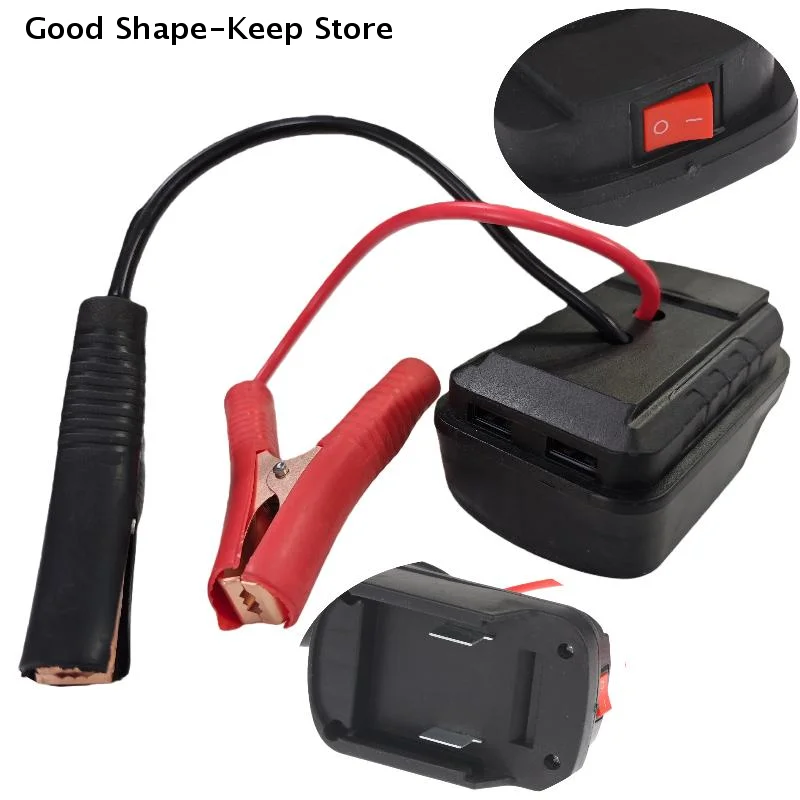 1Pcs 21V Batteries Car Igniter Starter Adapter With/No Emergency Start-up Lighting Car Battery Starting Booster For Dual USB