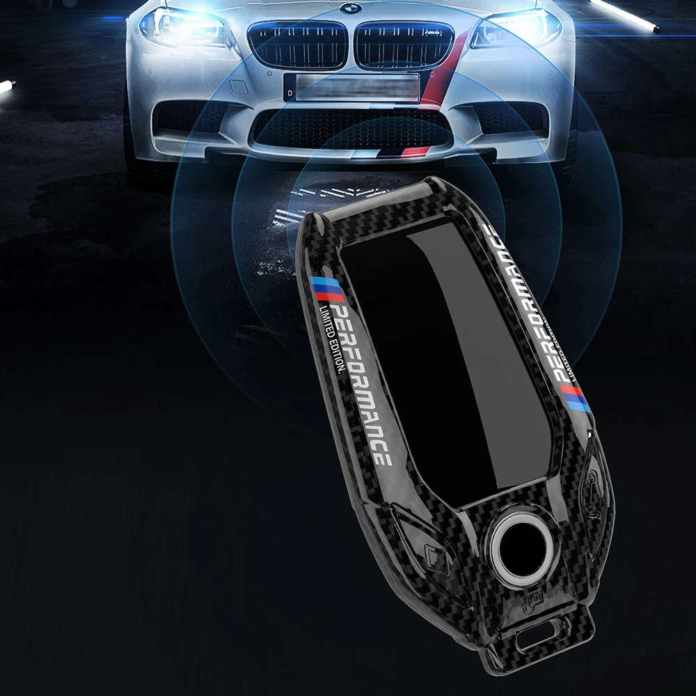 Car Carbon Fibre Key Cover Case Shell For BMW G30 G12 G11 G32 G31 5 7 Series I8 I12 I15 G01 X3 X4 G02 G05 X5 G07 X7 LED Display