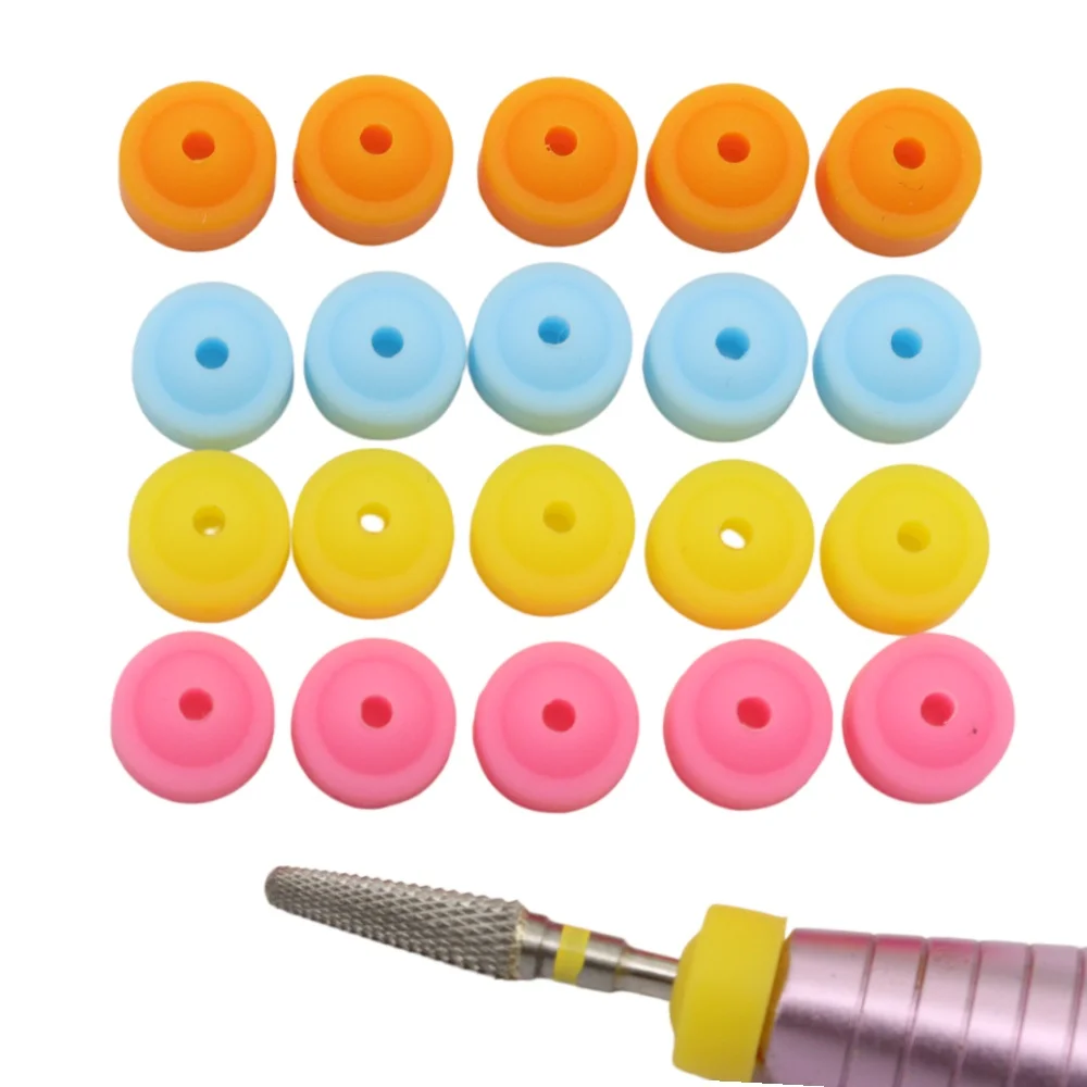 Tapones de silicona suave para polvo de uñas, cubiertas para brocas de 2.35mm, tapas antipolvo para limas eléctricas, accesorios para herramientas de uñas