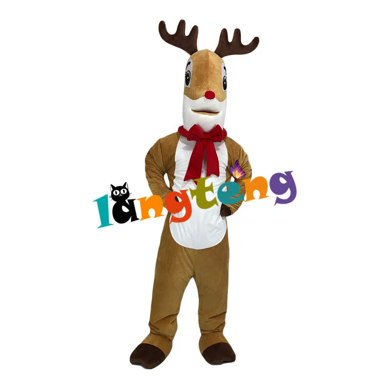 

1289 Wholesale Cute Yellow Brown Elk Deer Mascots Cosplay Apparel Christmas Costuming Halloween Fursuit