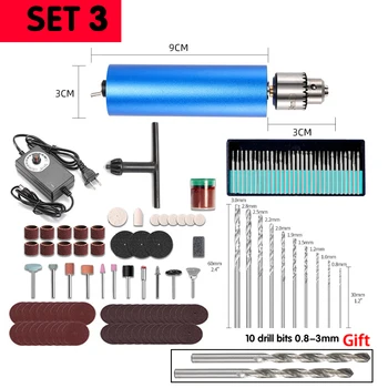 Brushless Mini Drill 385 Motor Variable Speed ​​Electric Rotary Tool Grinder Engraving Cutting Polishing Power DIY Dremel