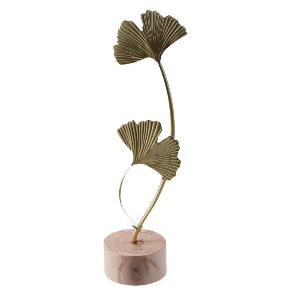 

Fashion Golden Ginkgo Leaf Decorative Ornaments Ginkgo Biloba Ironwork Home Decoration Ornaments Golden Plant Decoration Home