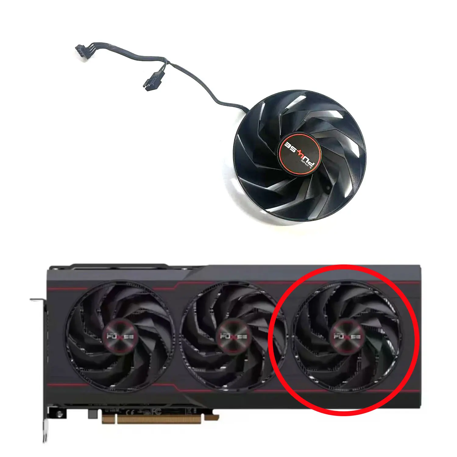 Вентилятор видеокарты FD9015H12D 88 мм для сменного вентилятора видеокарты AMD Radeon RX 7900XTX 7900XT с сапфировым импульсом